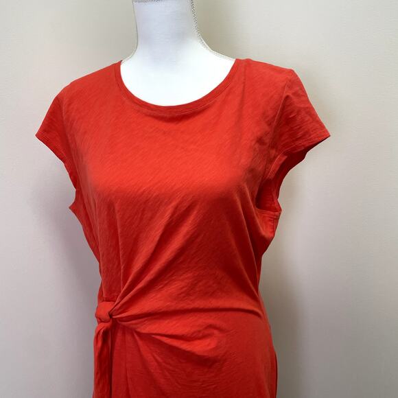 NWT Talbots Coral Tie Detail Knit Shift Dress XL Cotton Sleeveless Casual Summer - Picture 4 of 16